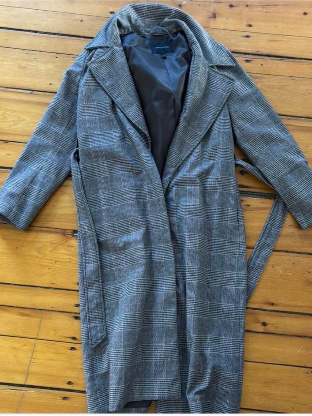 Banana Republic Gray Plaid Trench Coat